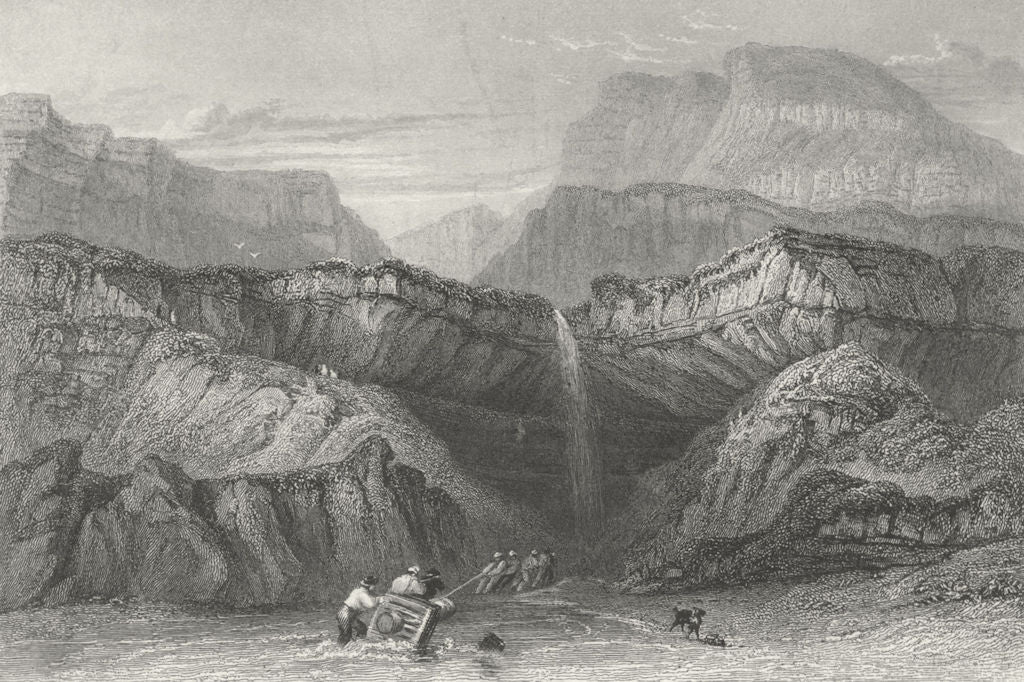 IOW. Blackgang Chine-Bartlett c1840 old antique vintage print picture